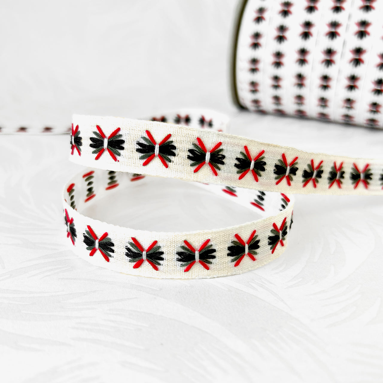 Stitched Bow Cotton Tape 3/4" - Multiple Colorways