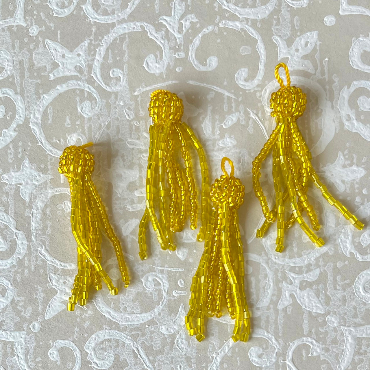 Beaded Glass Tassel - 1-3/4"