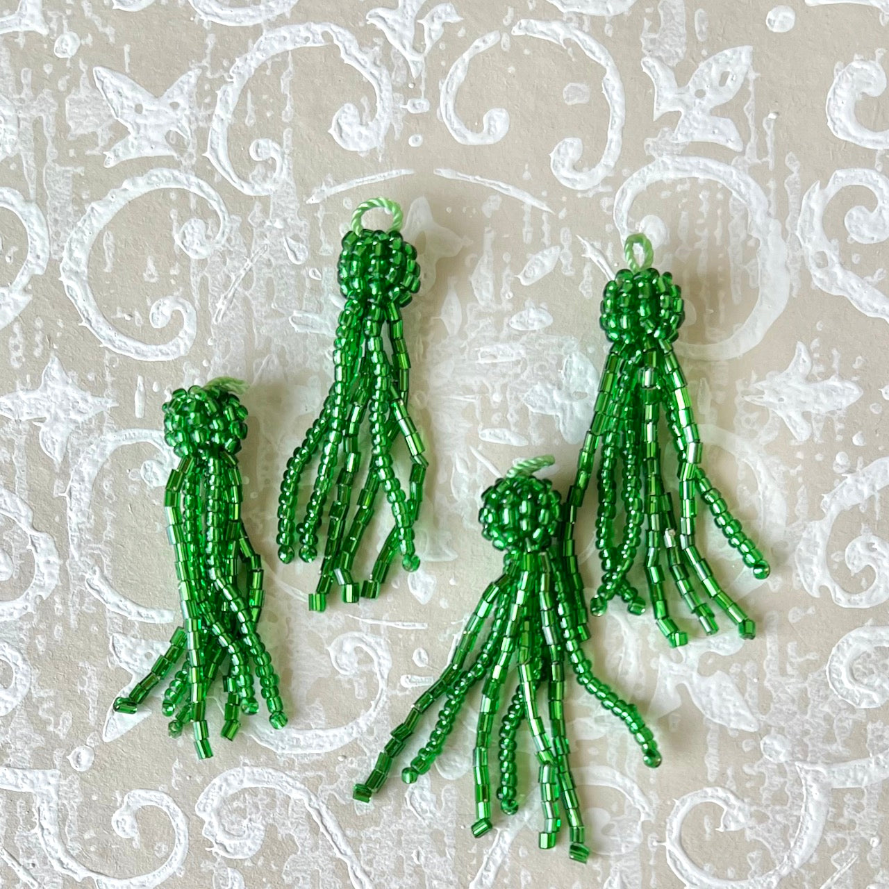 Beaded Glass Tassel - 1-3/4"