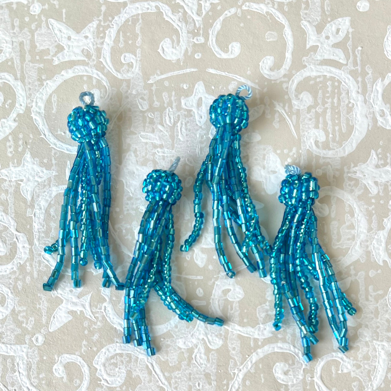 Beaded Glass Tassel - 1-3/4"