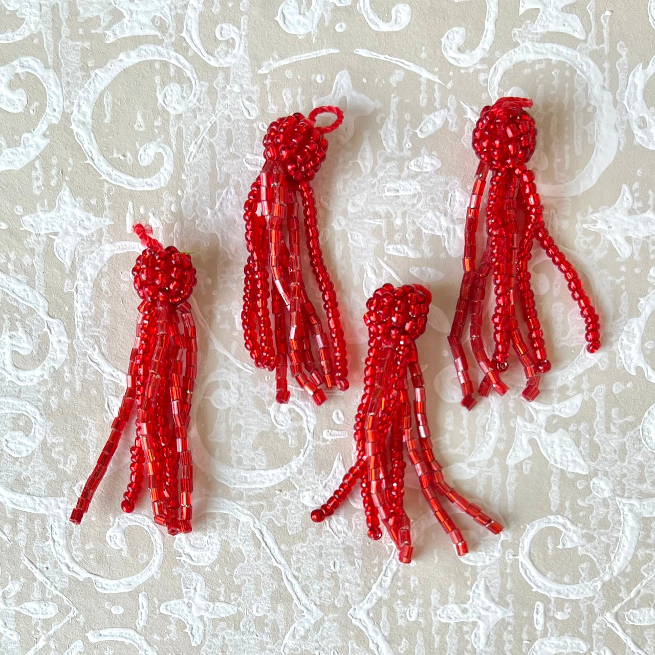 Beaded Glass Tassel - 1-3/4"