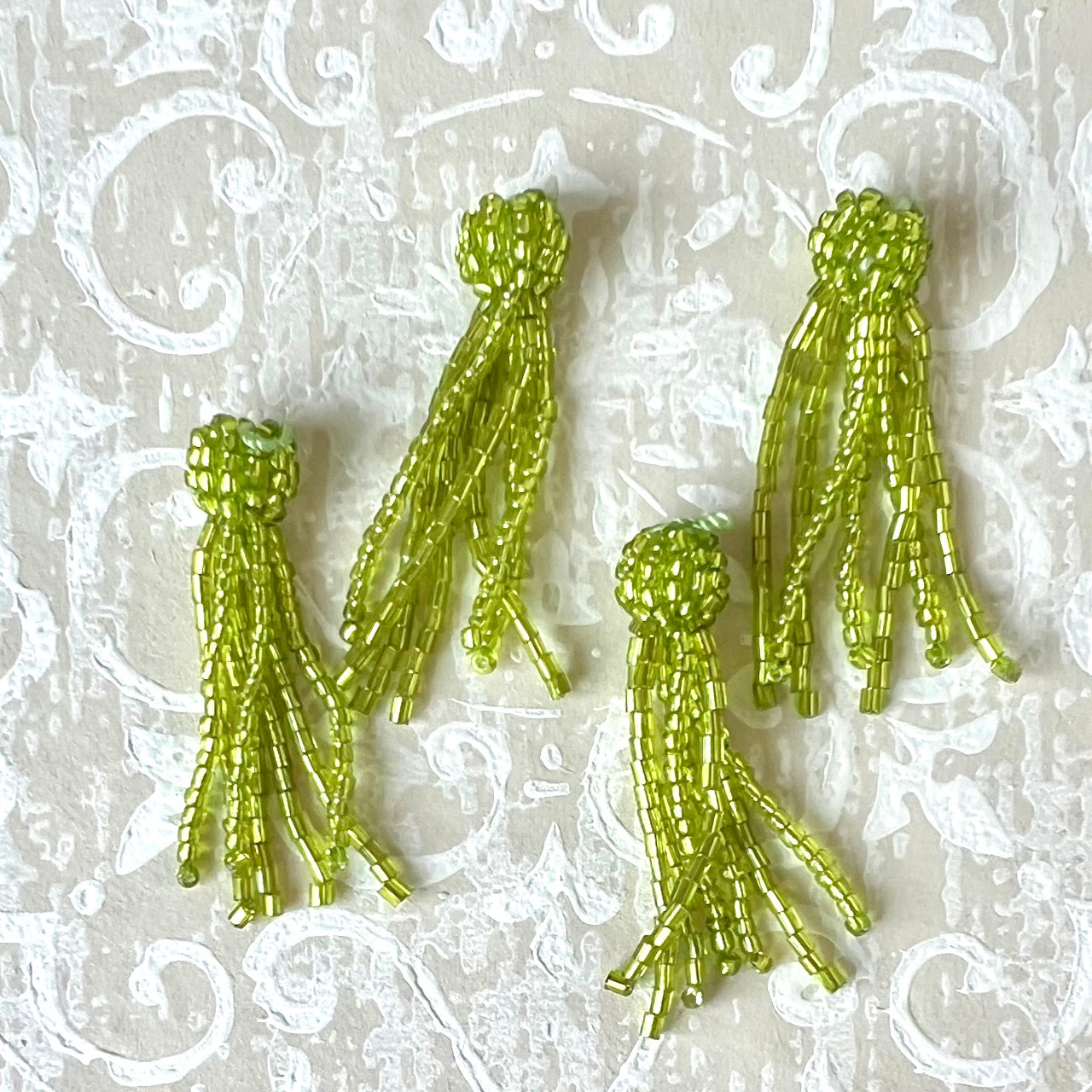 Beaded Glass Tassel - 1-3/4"