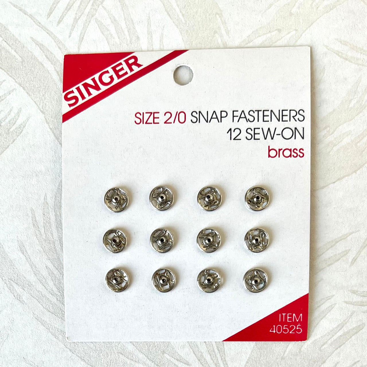 Brass Sew On Snap Fasteners - Singer - Multiple Sizes