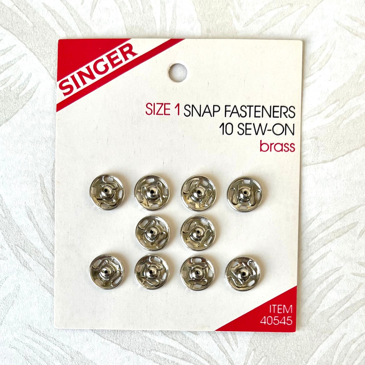 Brass Sew On Snap Fasteners - Singer - Multiple Sizes