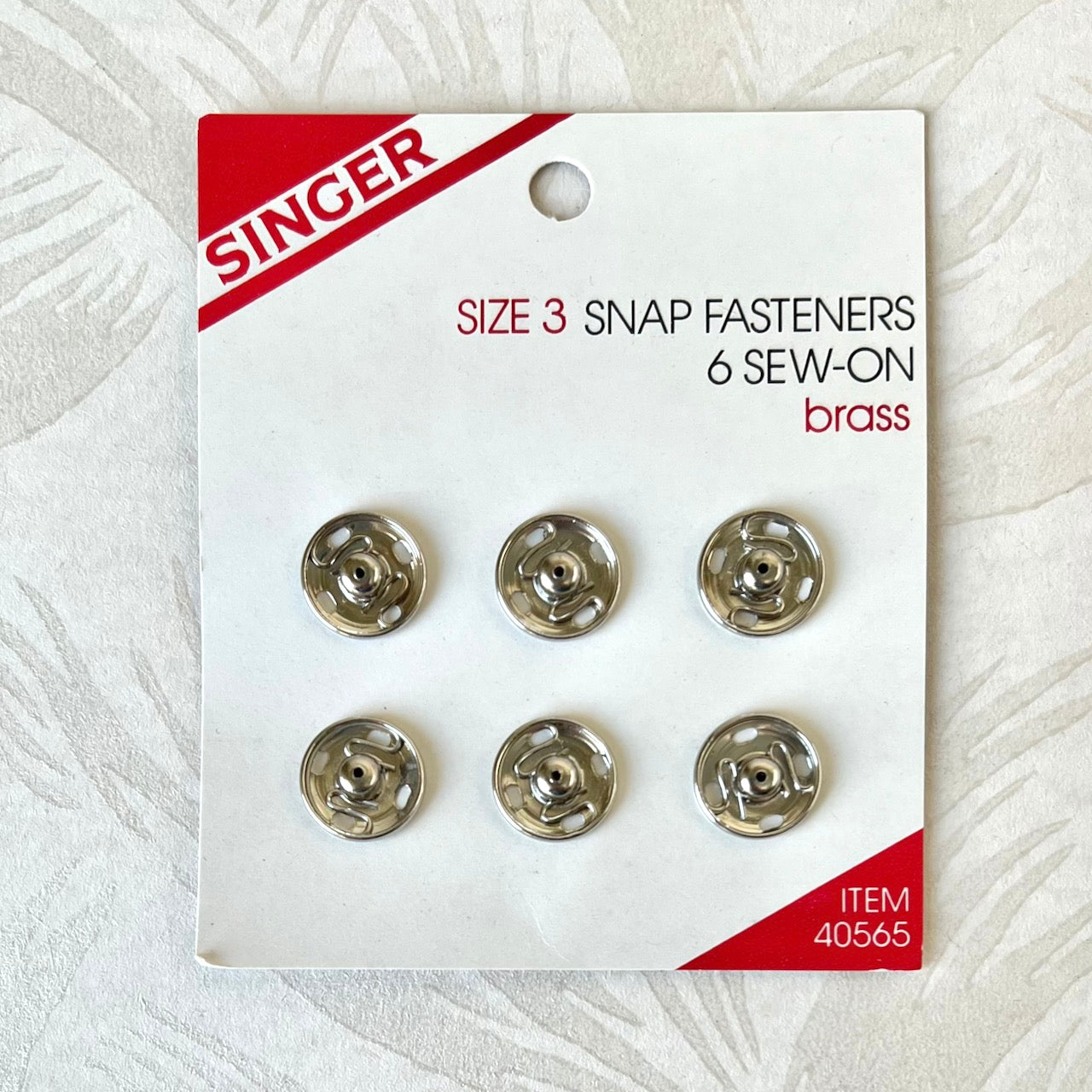 Brass Sew On Snap Fasteners - Singer - Multiple Sizes