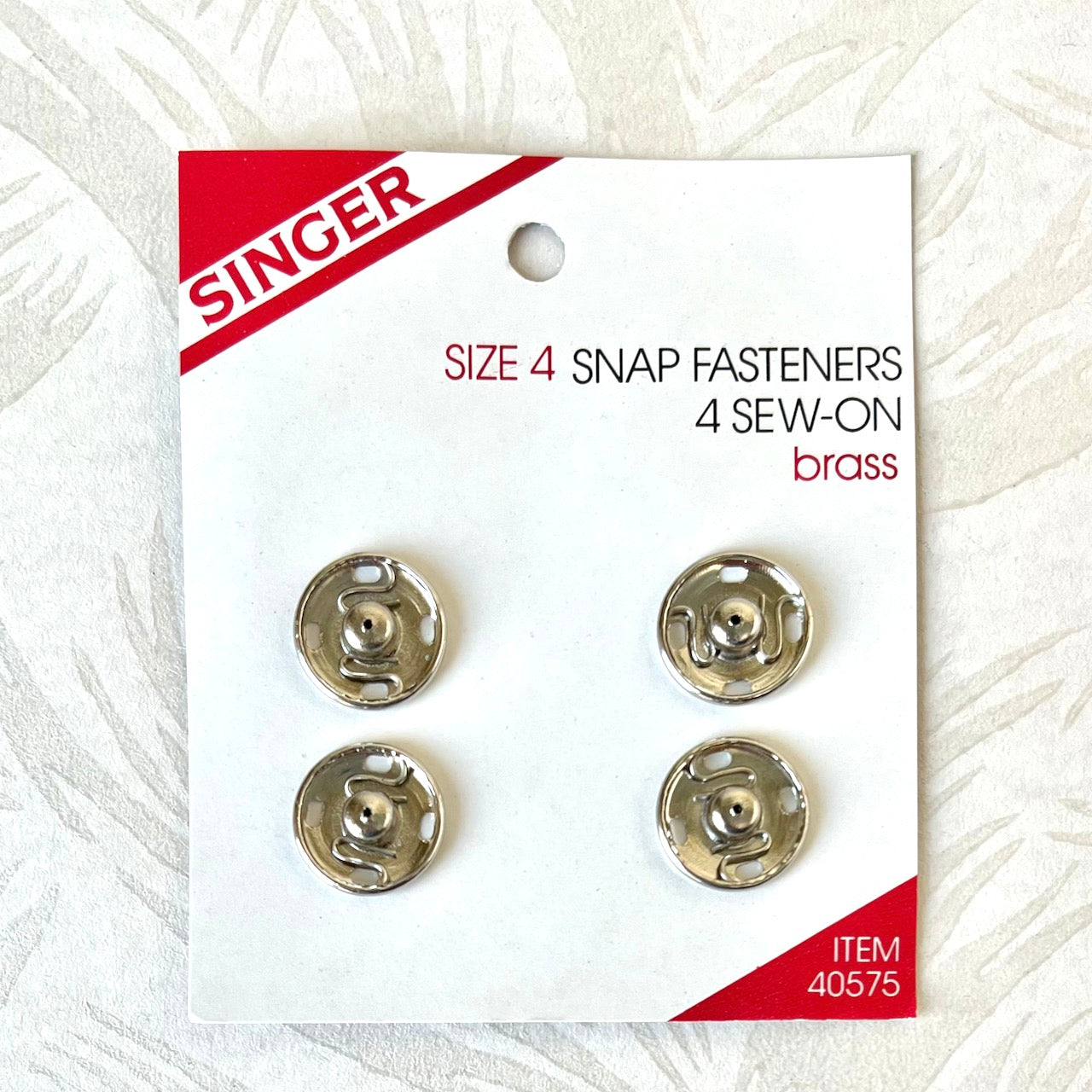 Brass Sew On Snap Fasteners - Singer - Multiple Sizes