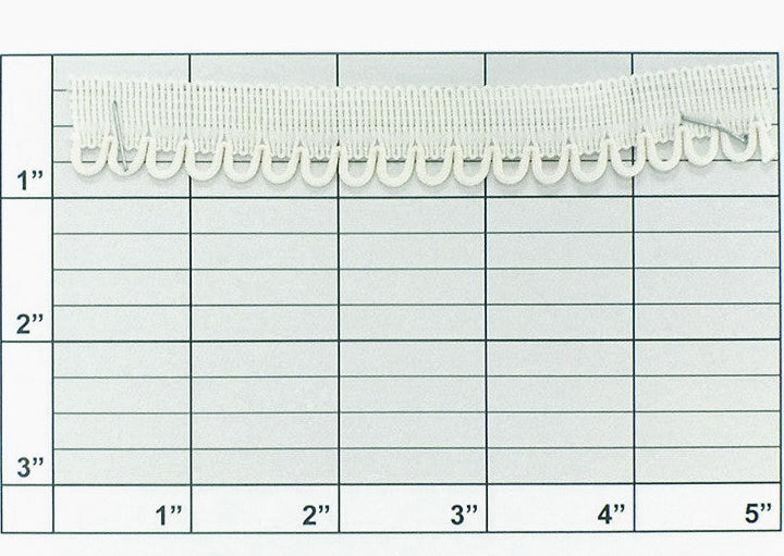 Scalloped Loop Piping w/ Tape 1/4" (Per Yard) Ivory