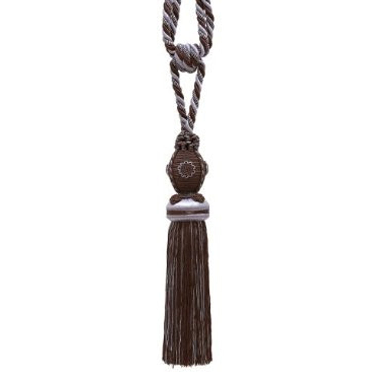 Baroque Collection 10" Single Tieback/Tassel, Mocha Ice