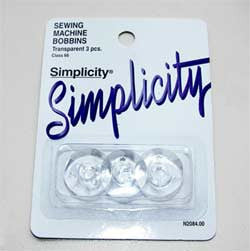 Simplicity 3-Pack Plastic Sewing Machine Bobbins (Box of 12)