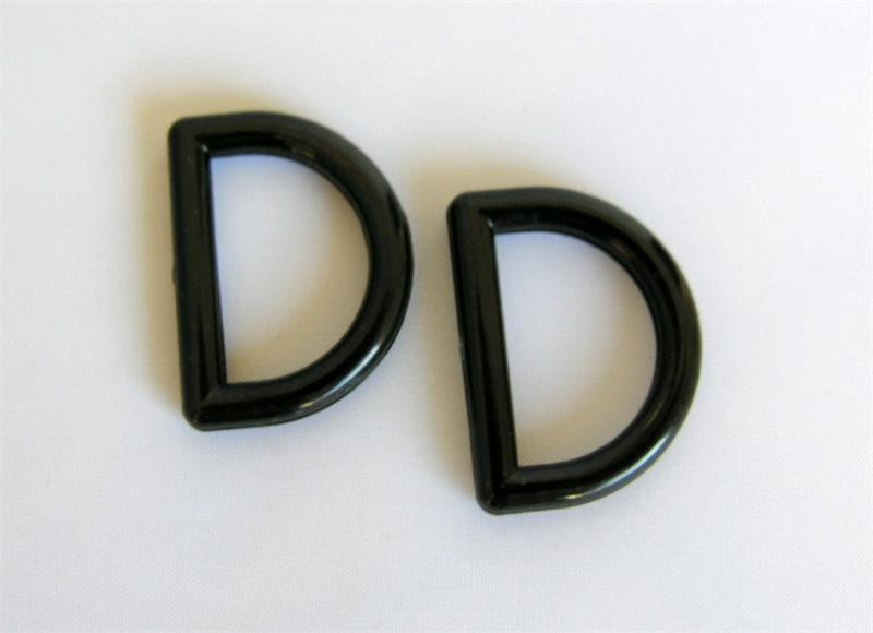 Black Plastic "Dee Ring" (Box of 25)