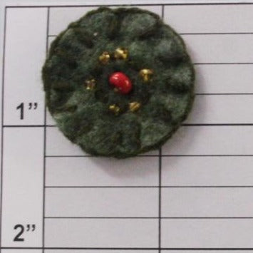 Felt circle with Embroidery & Beads,  4 colors