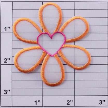 flower w/ heart center applique 8 colors