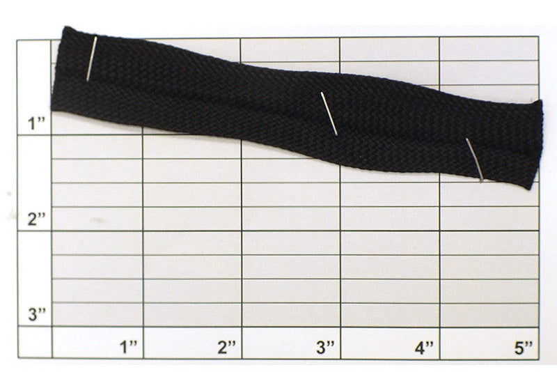 Foldover Braid 7/8" to 7/16" (Per Yard) Black