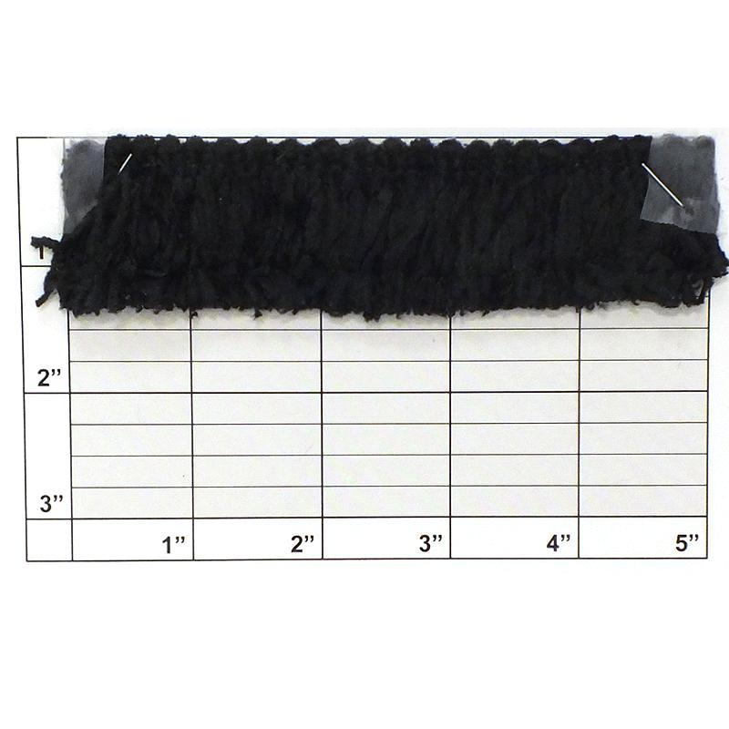 Rayon Chenille Fringe 1-1/4" (Per Yard) Black