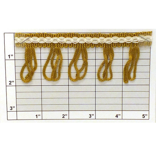 Rat Tail Loop Fringe w/ Gimp 1-7/8" (Per Yard) 3 Colors