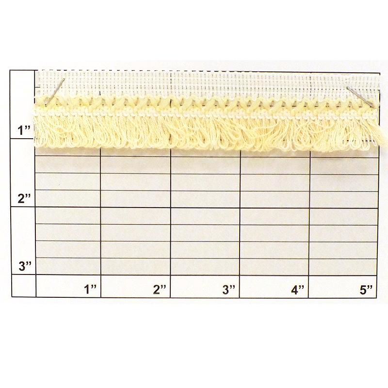 Loop Fringe w/ Braid Top 1-1/8" (Per Yard) Natural/White