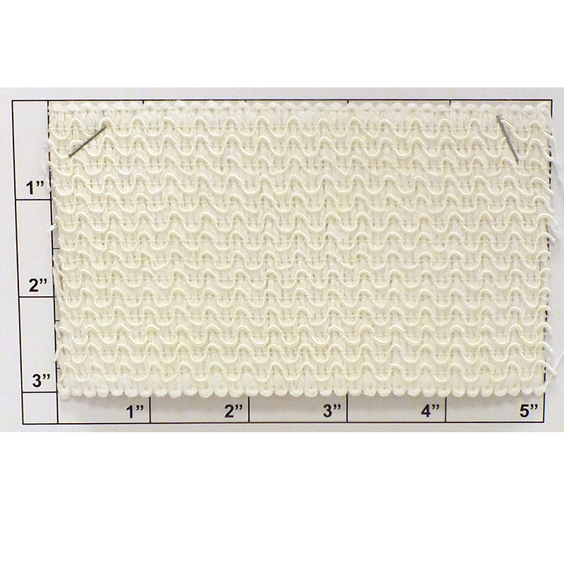 Wavy Line Elastic 3" (Per Yard) White/White