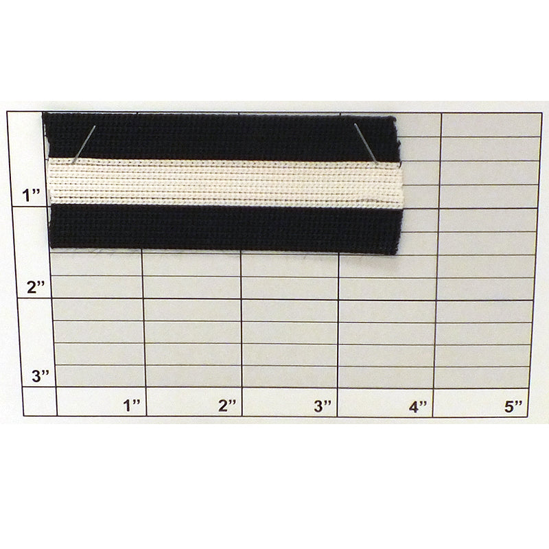 Stripe Knit Braid 1-7/16" (Per Yard) Black/Optic White