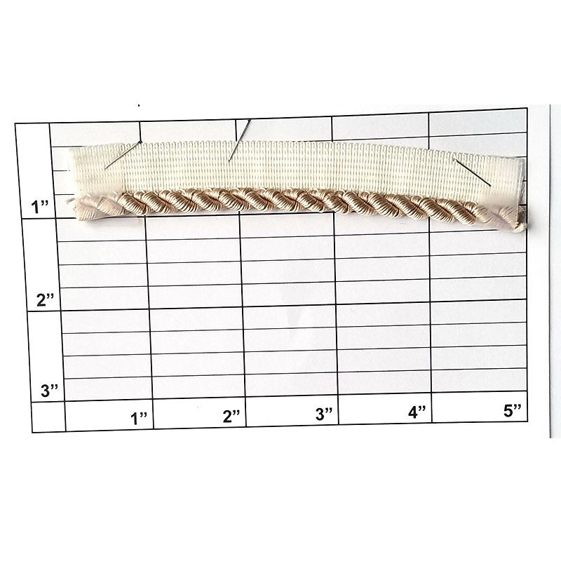 Cordedge w/ Tape 1/4" (Per Yard) Tan/Natural