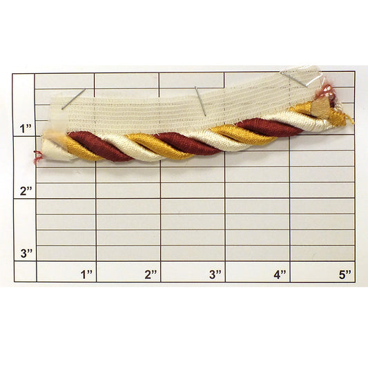 Cordedge w/Lip 7/16" (Per Yard) 4 Colors