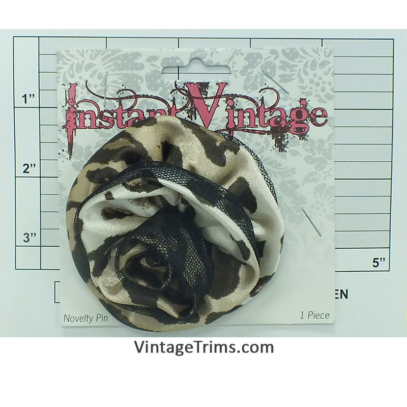 Flower Brooch 3" (Cheetah Print)