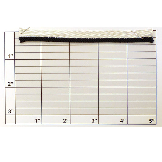 Braided Edge Piping 1/8" Black With White