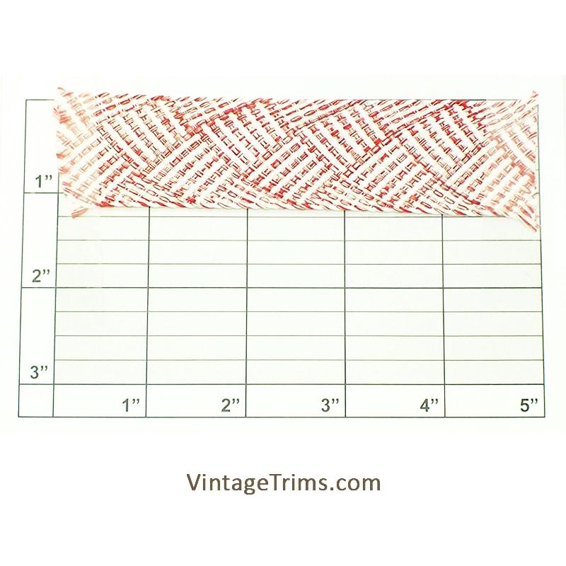 Red & White Basket Flat Braid 1-1/4"
