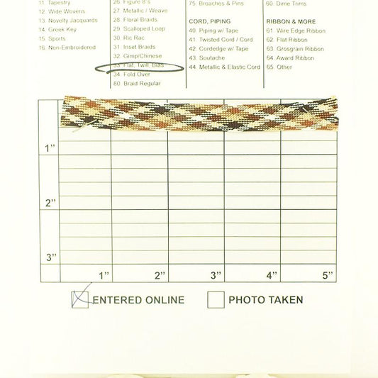 Multicolor Flat Braid 1/2" (Per Yard) 2 Colors