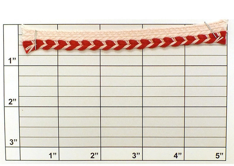 Woven Edge Piping 1/4" Red/Light Pink
