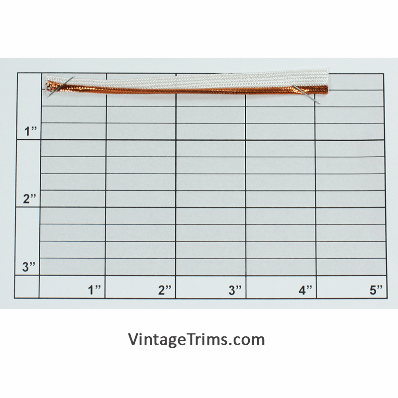 Cordedge w/Tape 3/8" (Per Yard) Metallic Copper/Bright White
