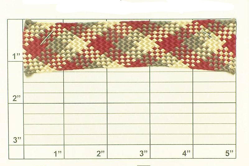 Flat Braid 1-1/8" (Per Yard) Burgundy/Gray/Ivory