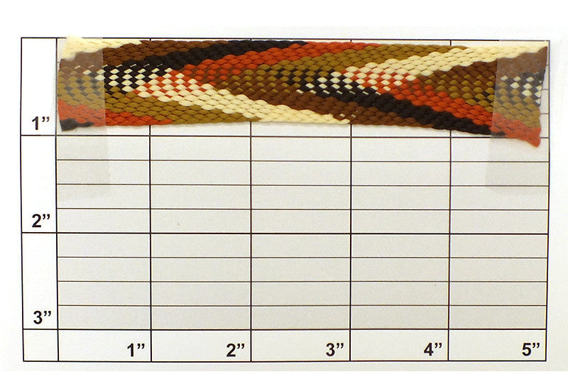 Diagonal Weave Flat Braid 7/8" Brown/Black/Rust/Antique Gold/Natural