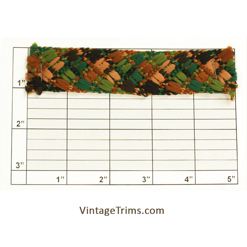 Camo Braid 1-1/8" (Per Yard) Hunter/Black/Brown/Tan/Olive