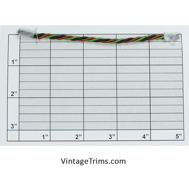 Twisted Cord 1/8" (Per Yard) Black/Brown/Green
