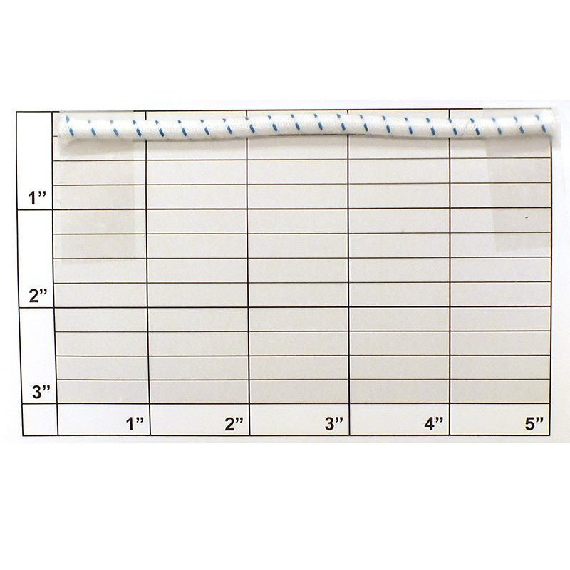 Slight Stretch Cord 1/4" (Per Yard) White/Turquoise