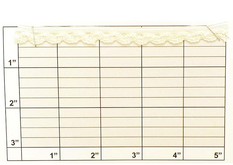 Scalloped Piping w/ Tape 1/4" (Per Yard) Bright White