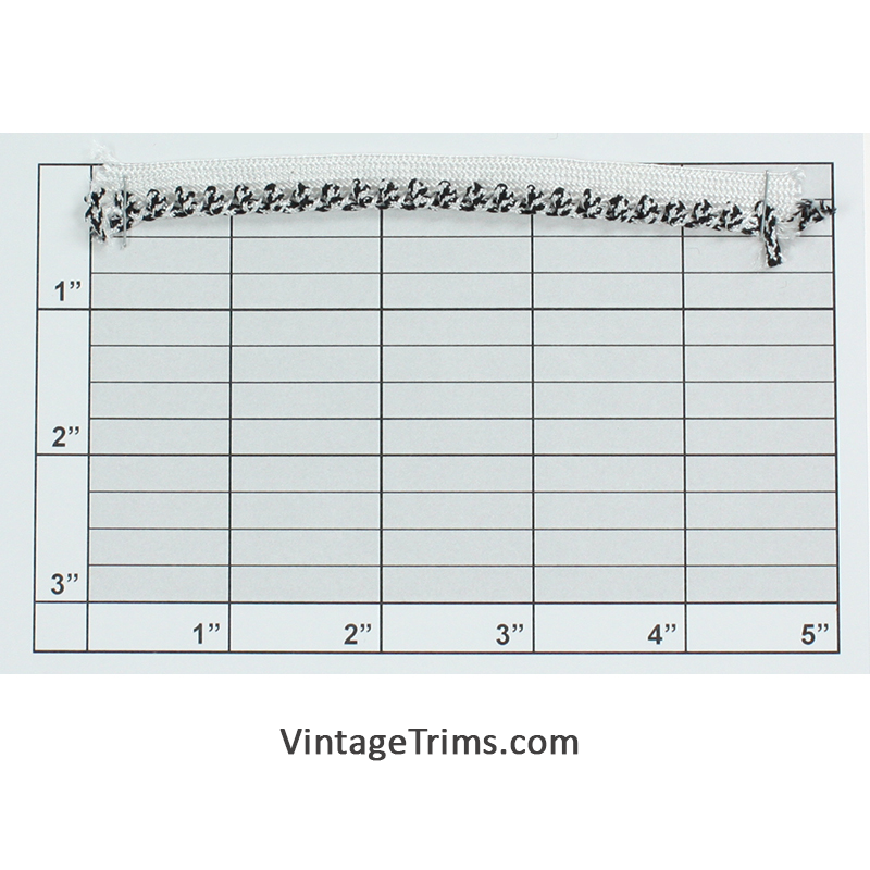 Piping w/Tape 7/16" (Per Yard) Black/Bright White