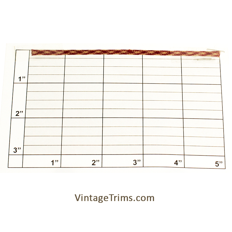 Diamond Checkered Flat Braid 3/16" (1296 Yard Roll) Tan/Cranberry