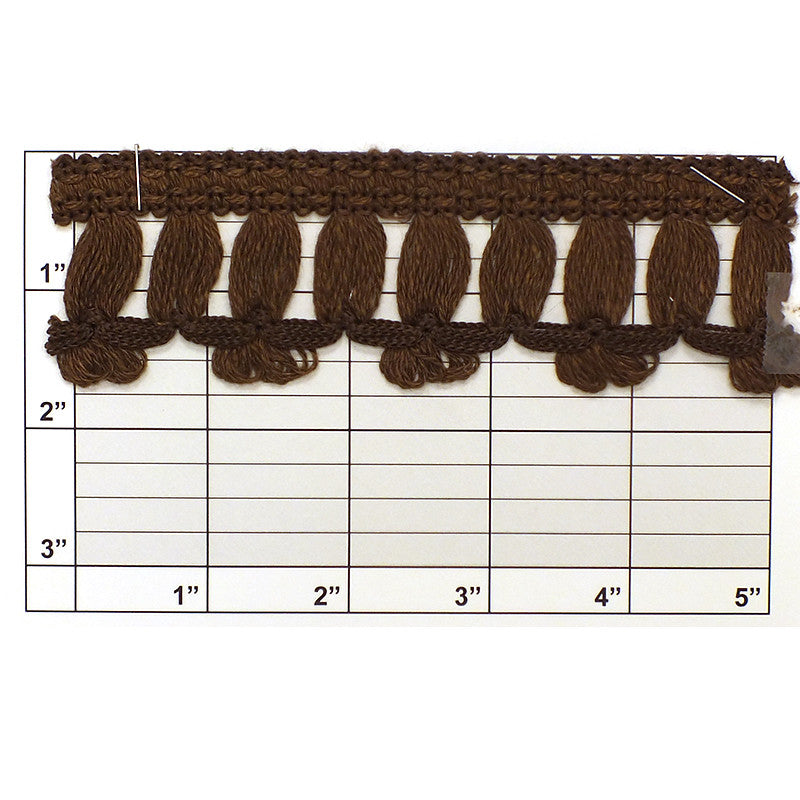 Tassel & Loop Fringe 1-3/4" (Per Yard) Brown