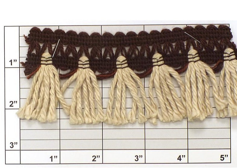 Tassel Fringe 2-1/4" Brown/Rust/Natural