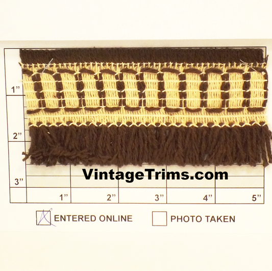 Braid w/Brush Fringe 2-1/2" (Per Yard) 3 Colors