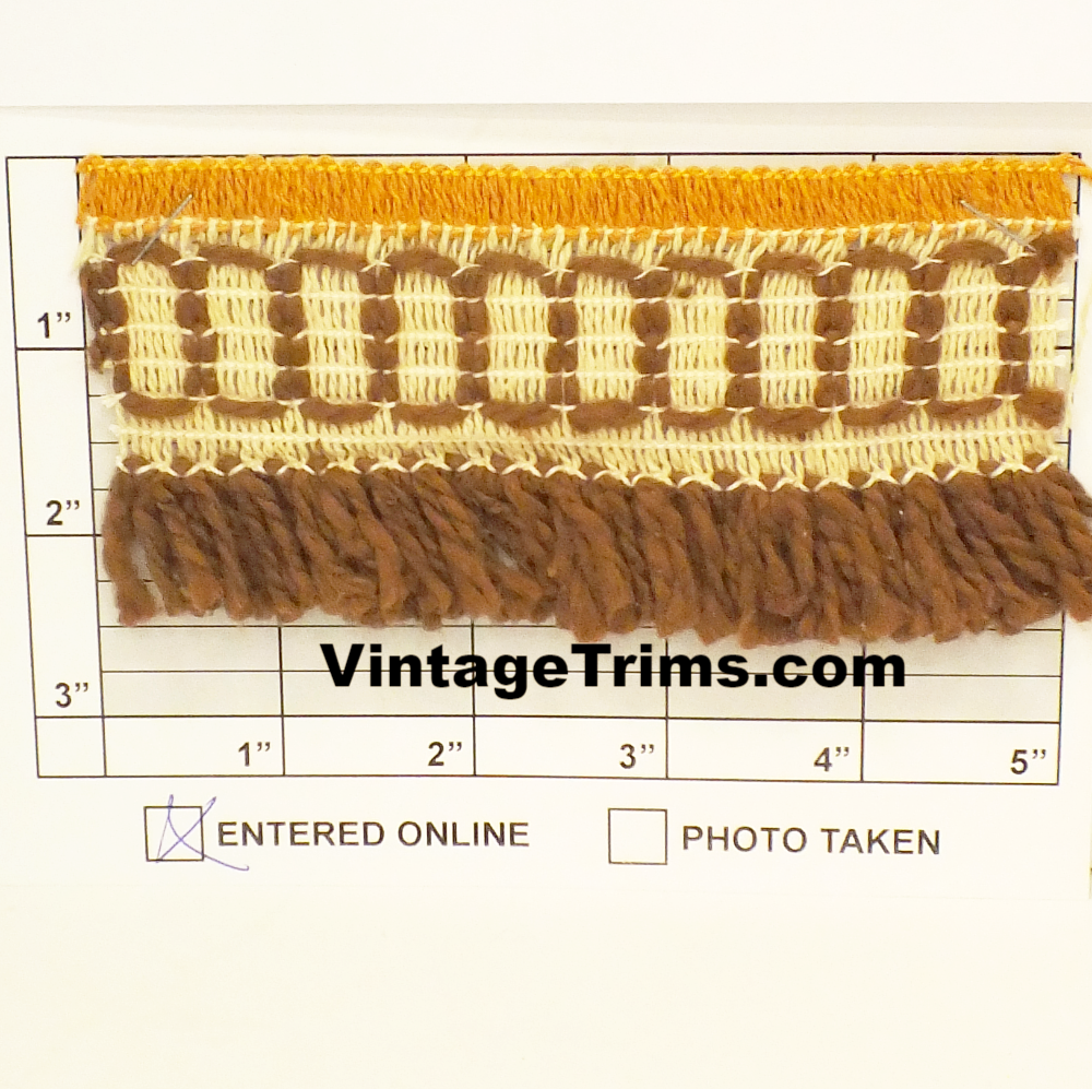 Braid w/Brush Fringe 2-1/2" (Per Yard) 3 Colors