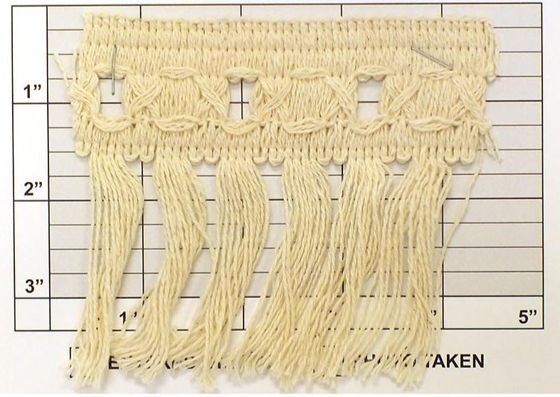 Cotton Collection Tassel Fringe 3-3/4" (Per Yard) Natural