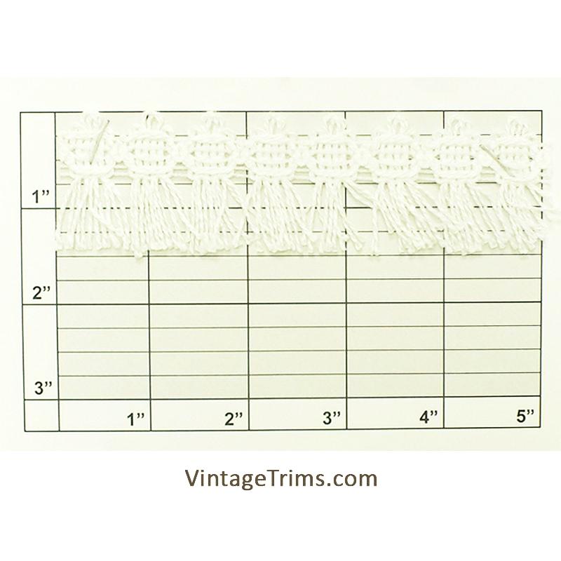 Tassel Brush Fringe 1-1/2" (Per Yard) White