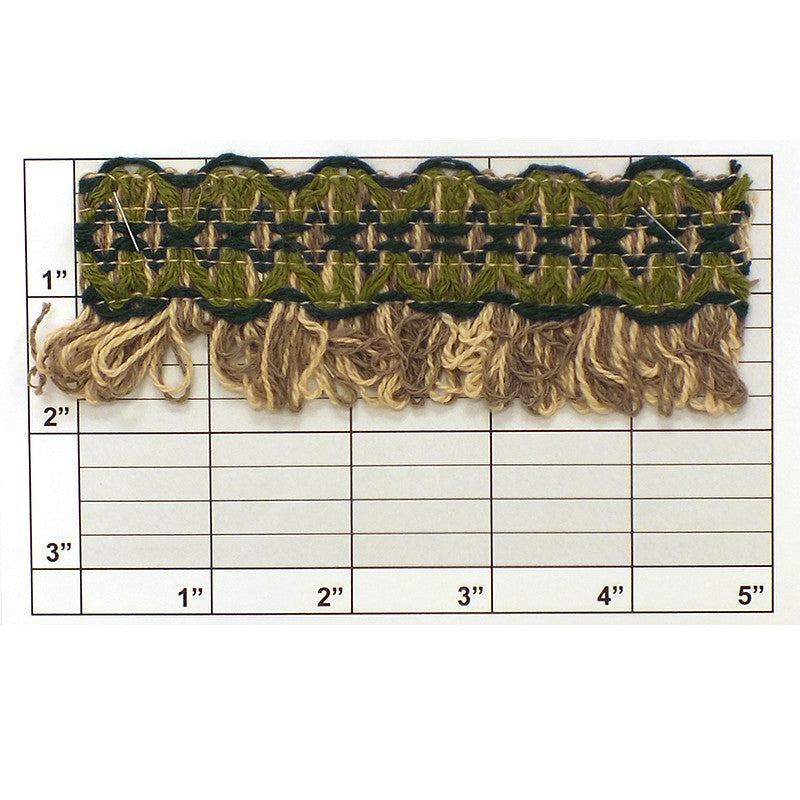 Loop Fringe w/Braid Top 1-3/4" (Per Yard) 2 Colors
