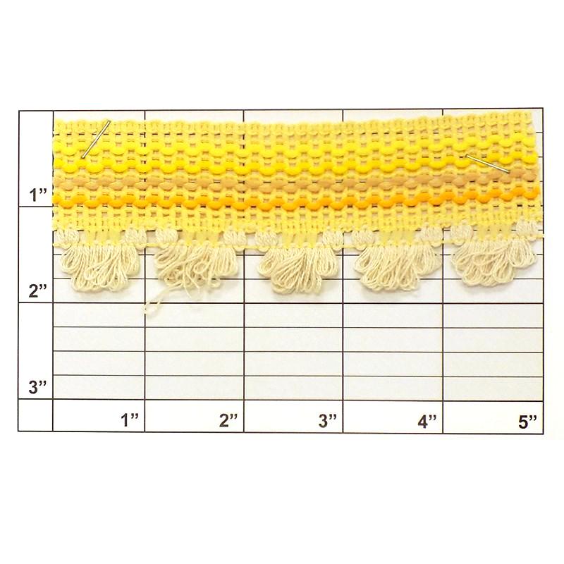 Braid w/Loop Fringe 1-3/4" (Per Yard) Many Colorways