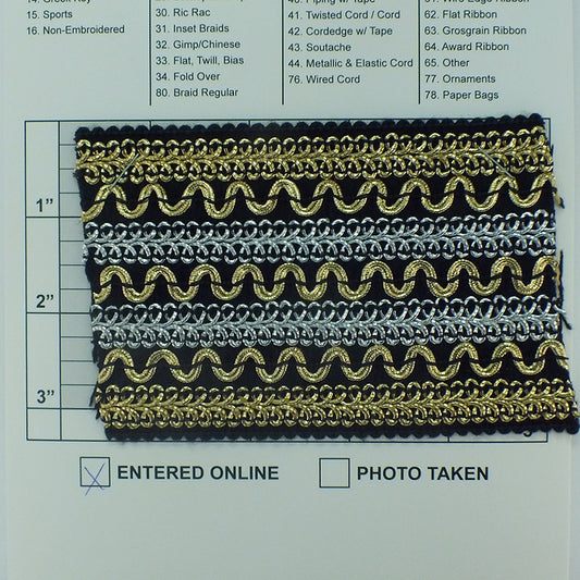 Metallic Elastic 3-1/4" (Per Yard) 2 Colors