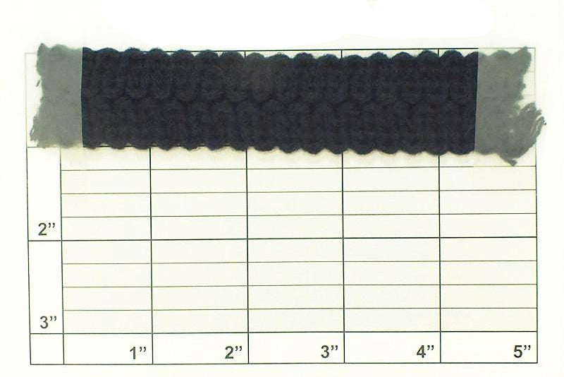 Chunky Foldover Braid 1" to 1/2" wide (Per Yard) Navy