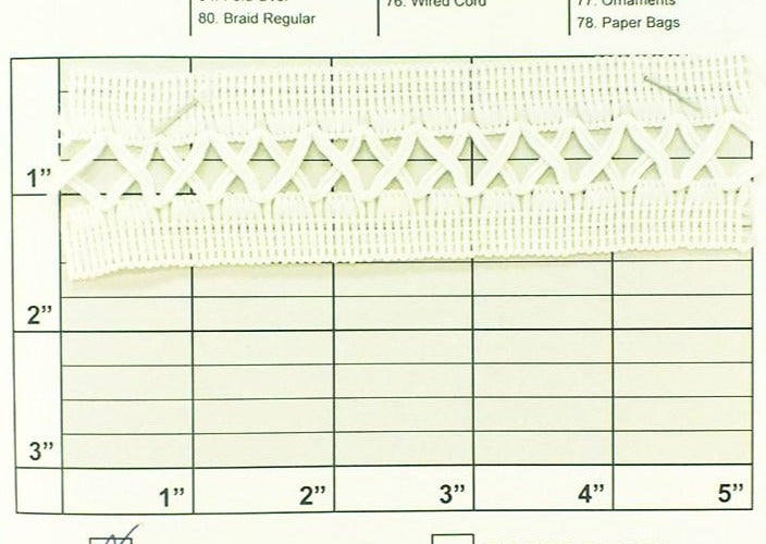 X Center Braid 1-3/8" White