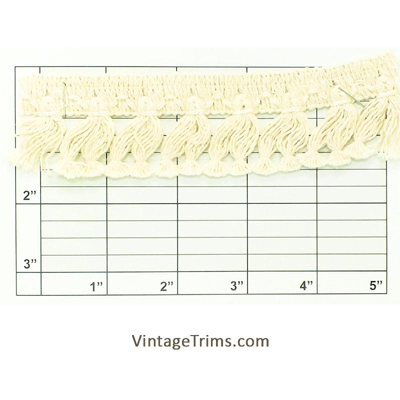 Tassel Brush Fringe 1-1/2" (Per Yard) Natural